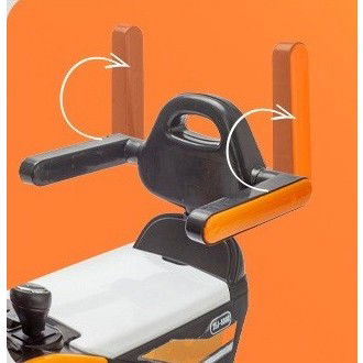 Masinuta Electrica Flippy, Tip Excavator, Brat Electric cu Maneta de Control, Spatar si Bare Laterale, Sistem Muzica si Lumini, 1-8 Ani, 72 x 36 x 50 cm, Portocaliu [3]