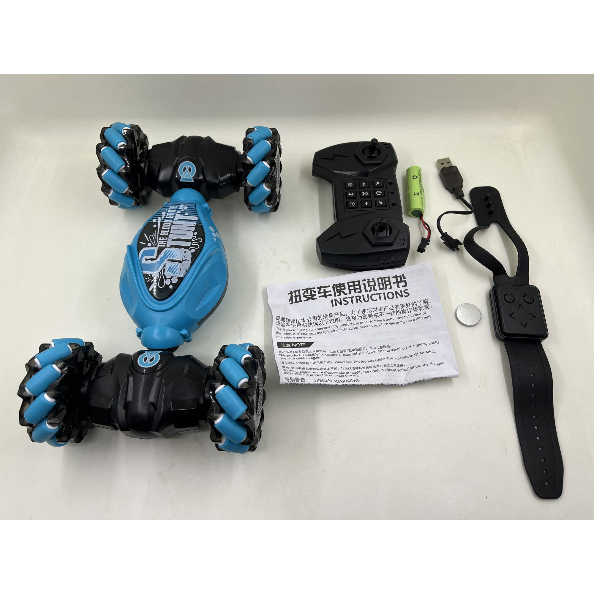 Masinuta pentru copii controlabila prin gesturi si telecomanda, Flippy, cu efecte de lumini si muzica, Albastru [4]