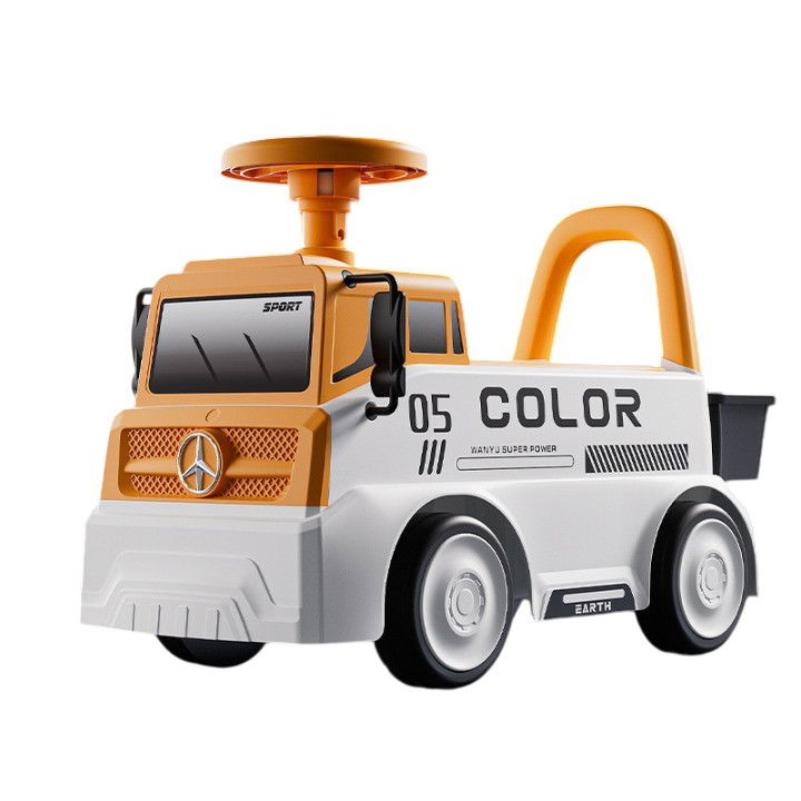 Masinute, Triciclete si Masinute Electrice - Mașinuță pentru copii, Flippy, 3 ani, Model Camion, Sport, Claxon, Cutie Depozitare, 62x26x40 cm, Portocaliu