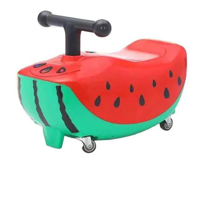 50 - 100 LEI - Masinuta pentru Copii, Flippy, Model Pepene Rosu, 4 Roti, Anti-Rasturnare, 1-3 Ani, Impingere, Rosu/Verde
