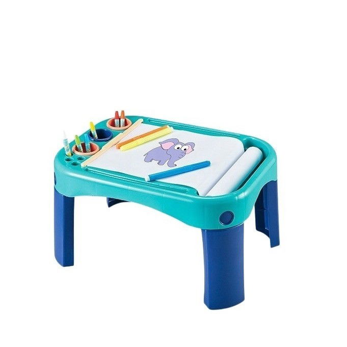 Jucarii educative - Masuta pentru copii cu foi si culori pentru desene