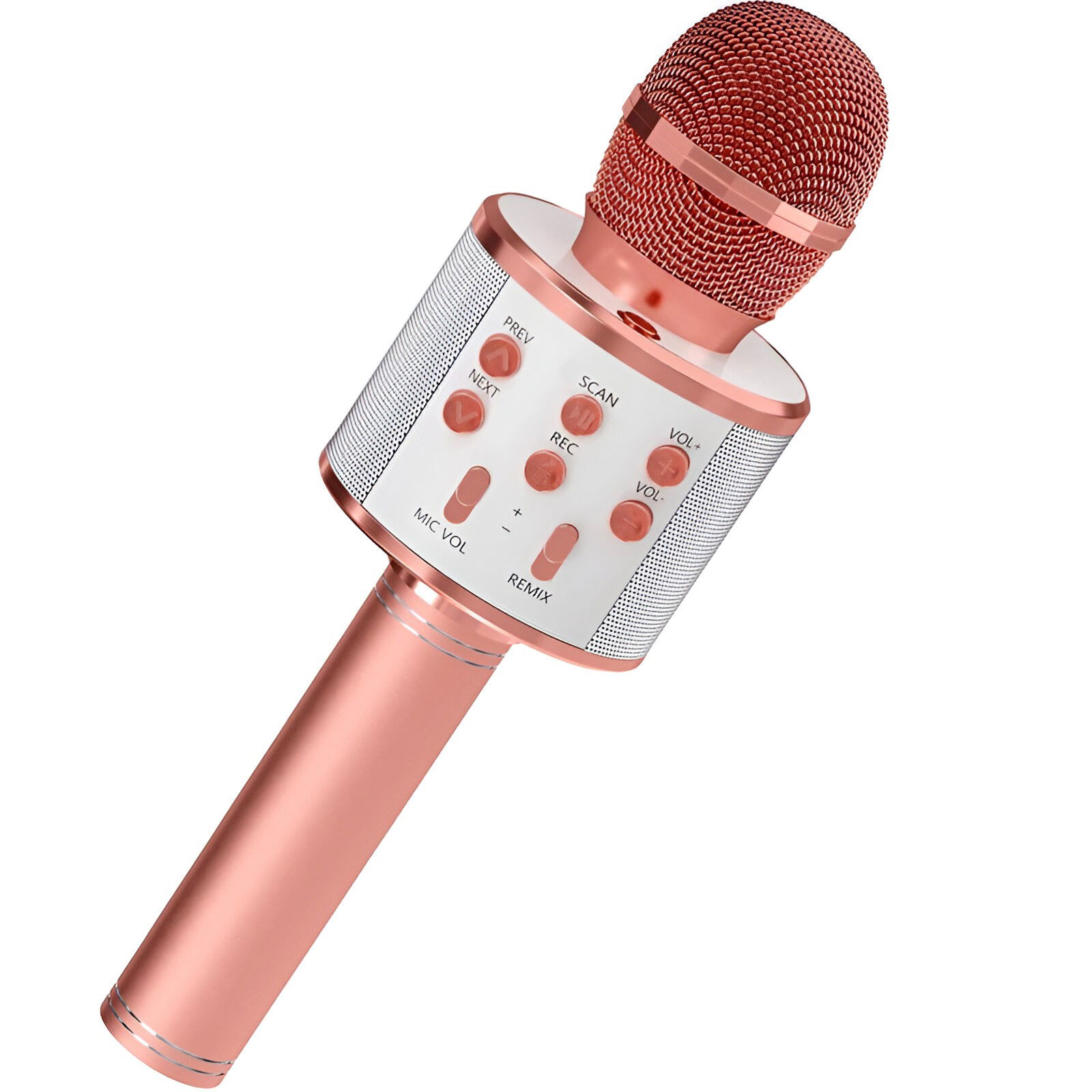Articole Diverse copii - Microfon Karaoke, Flippy, pentru Copii, Bluetooth, Boxa Incorporata, Compatibil cu Orice Smartphone, Acumulator Integrat, Multifunctional, Rose Gold
