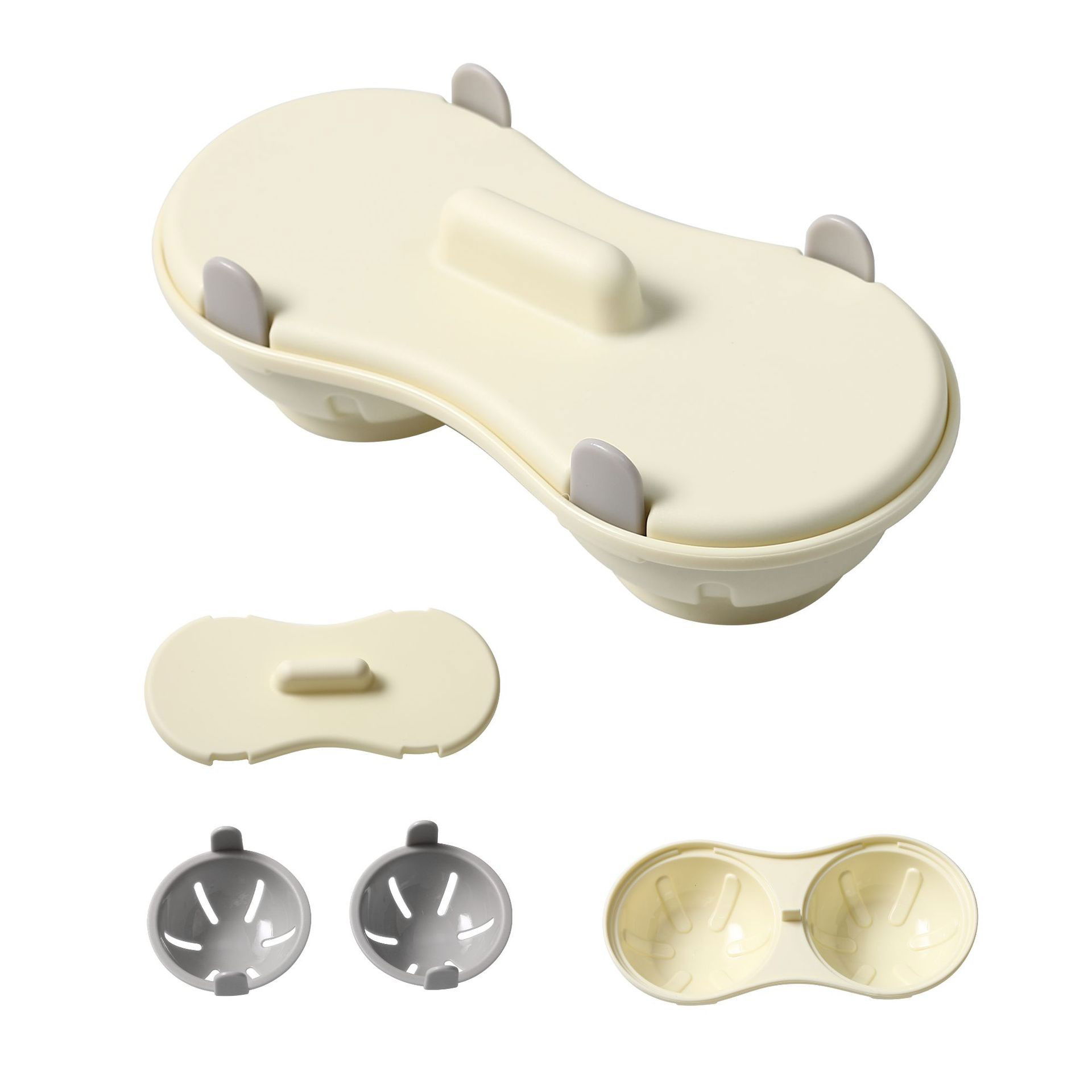 Pentru casa - Recipient Dublu pentru Oua, Flippy, din Plastic Flippy, pentru Gatit la Microunde, 22 x 11.8 x 8 cm, Gri