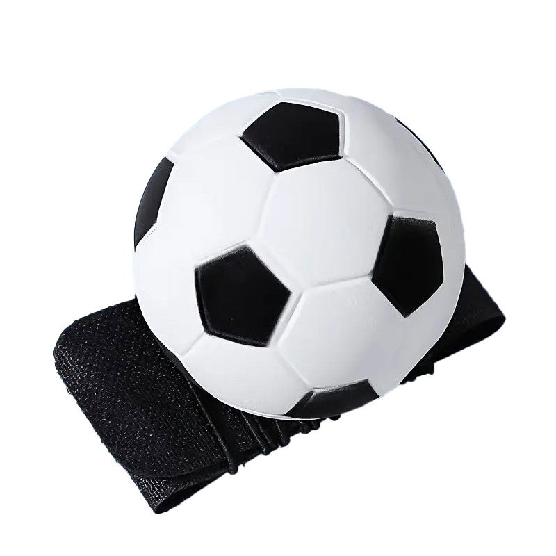 Jucarii interactive - Minge Saltareata Hiperelastica, Flippy, Model Minge de Fotbal cu Fixare de Mana, Space Moon Ball foarte Elastica, Antistress pentru Copii, Diametru 66 mm, Alb Negru