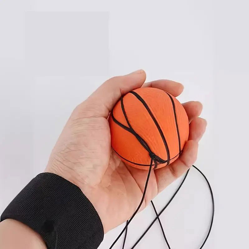 Minge Saltareata Hiperelastica, Flippy, Model Minge de Basket cu Fixare de Mana, Space Moon Ball foarte Elastica, Antistress pentru Copii, Diametru 66 mm, Portocaliu [3]