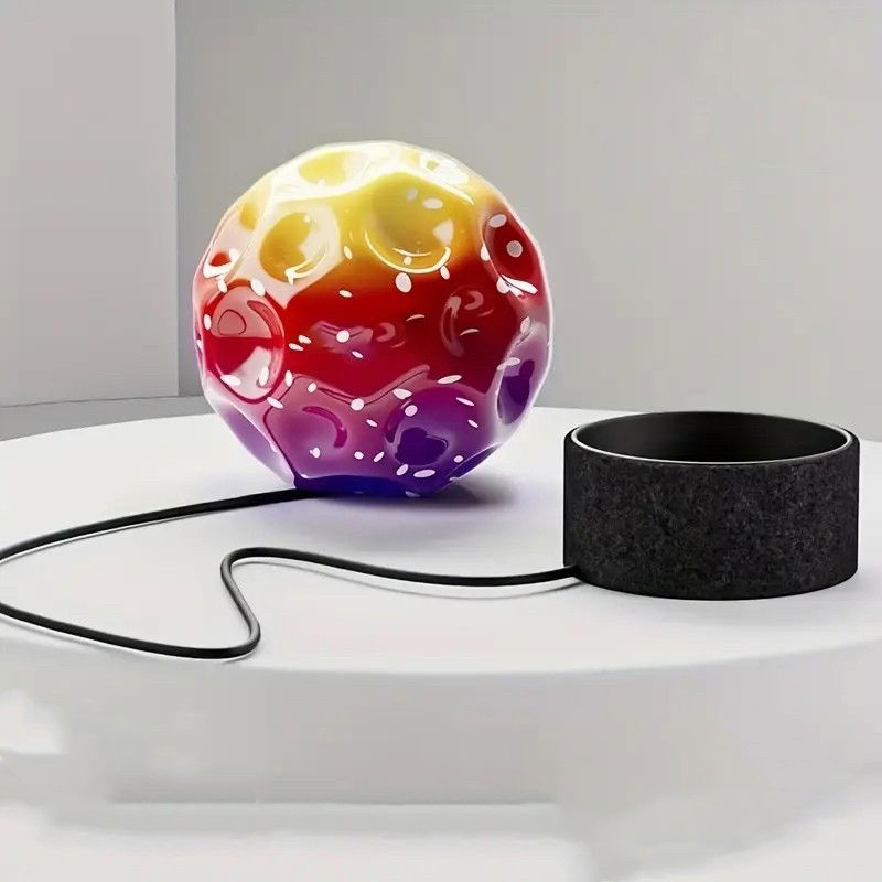 Minge Saltareata Hiperelastica, Flippy, Space Moon Ball foarte Elastica, Antistress pentru Copii, Diametru 66 mm, Multicolor Rosu [4]
