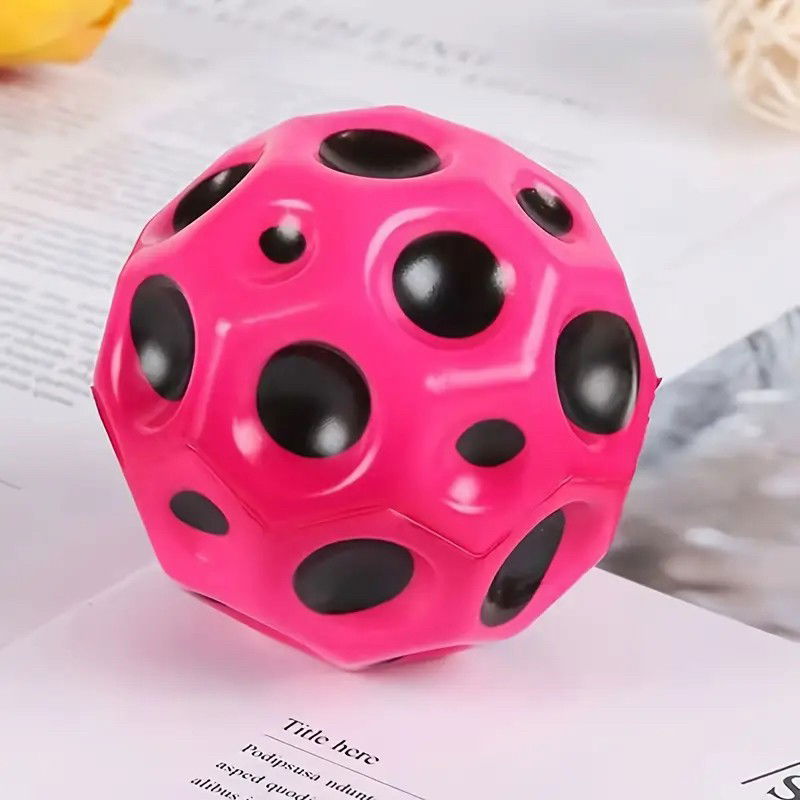Minge Saltareata Hiperelastica, Flippy, Space Moon Ball foarte Elastica, Antistress pentru Copii, Diametru 66 mm, Roz [3]