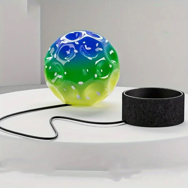 Jucarii interactive - Minge Saltareata Hiperelastica, Flippy, Space Moon Ball foarte Elastica, Antistress pentru Copii, Diametru 66 mm, Multicolor Verde
