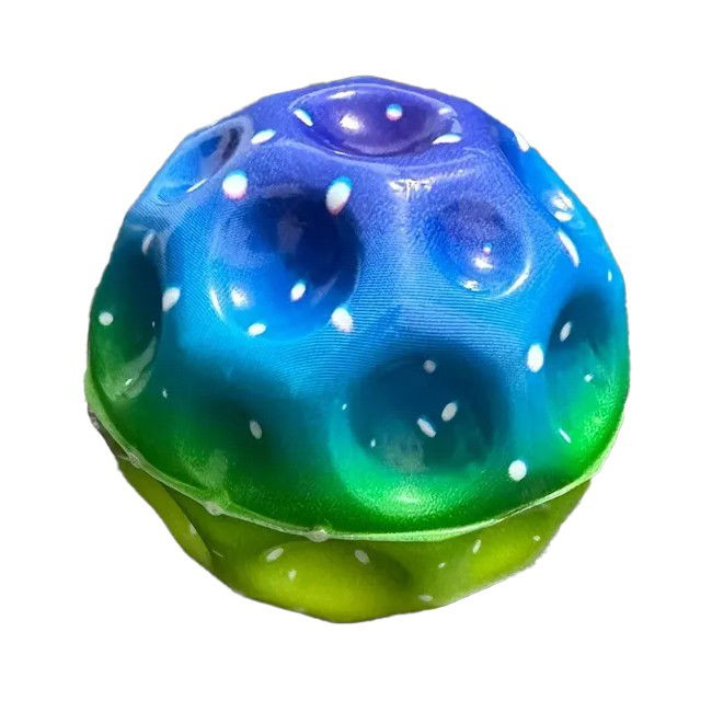 Jucarii interactive - Minge Saltareata Hiperelastica, Flippy, Space Moon Ball foarte Elastica, Antistress pentru Copii, Diametru 66 mm, Multicolor Verde