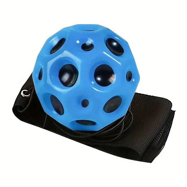 Minge Saltareata Hiperelastica, Flippy, Space Moon Ball foarte Elastica, Antistress pentru Copii, Diametru 66 mm, Albastru [5]