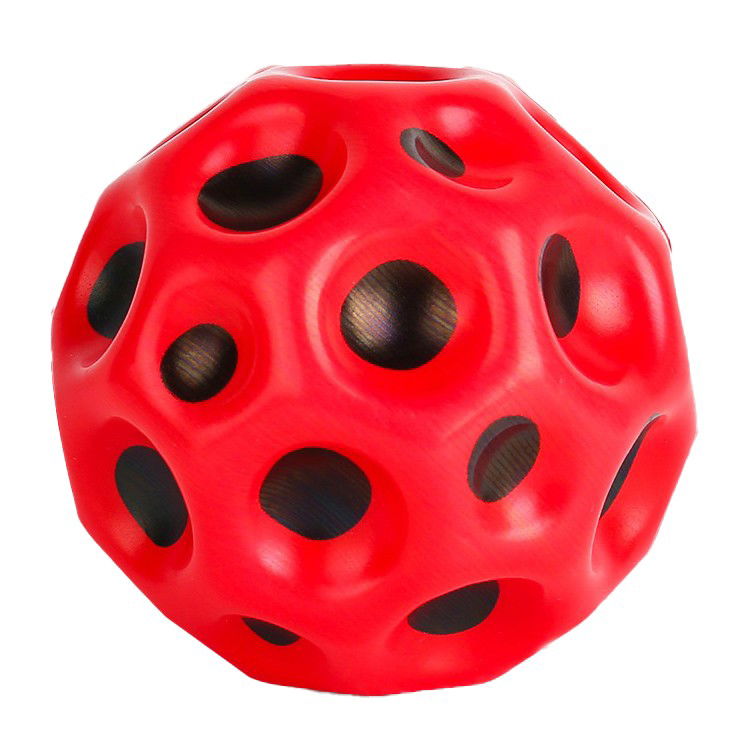 Jucarii interactive - Minge Saltareata Hiperelastica, Flippy, Space Moon Ball foarte Elastica, Antistress pentru Copii, Diametru 66 mm, Rosu