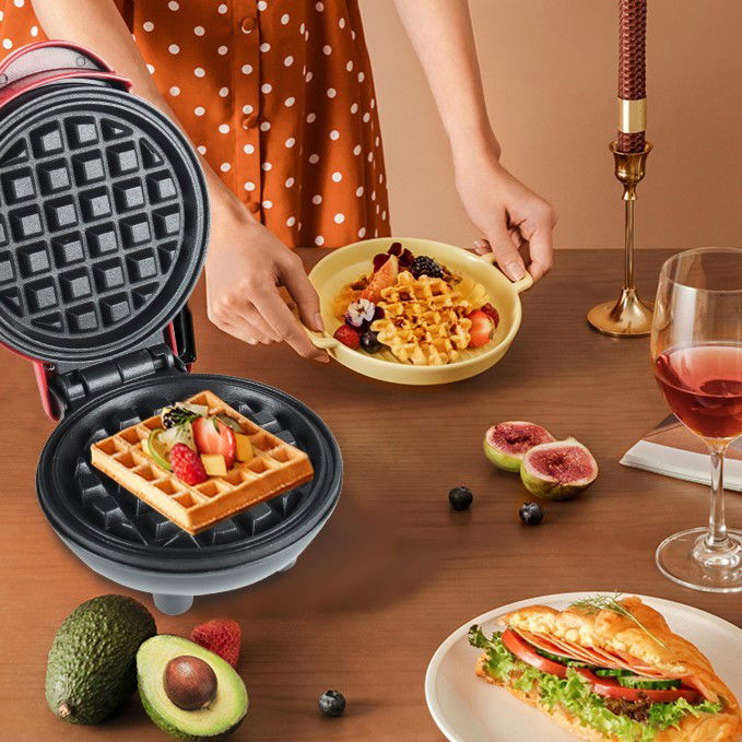 Mini Aparat de Vafe, Flippy, Multifunctional, Pentru Casa si Calatorii, Compact, Usor de Transportat si Depozitat, 18x14.5x9.3 cm, Rosu [3]