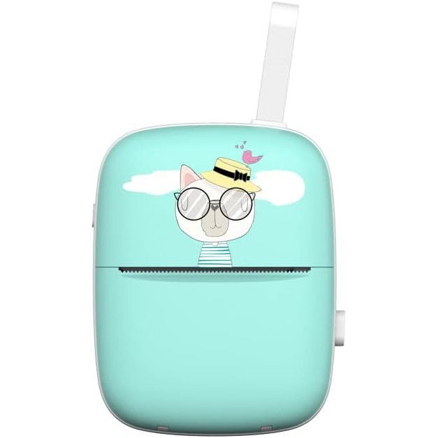 Mini Imprimanta Foto Portabila, Flippy, Incarcare USB, Bluetooth, Model Pisica, Print Alb-Negru, Albastru [1]
