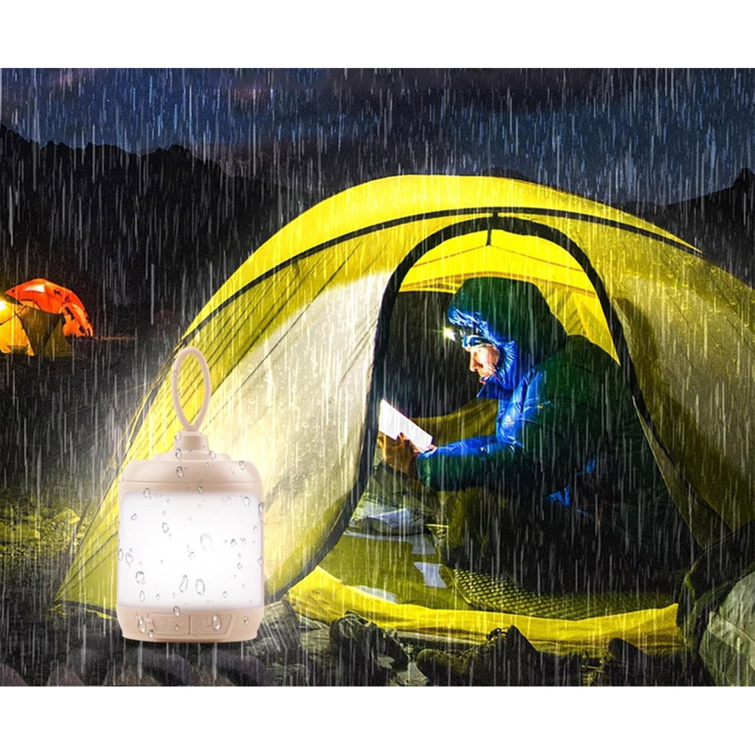 Mini Lampa LED de Camping, Flippy, pentru Aer Liber, Reincarcabila USB Type C, 3 Trepte de Lumina, Portabila, 13.8 x 6.5 cm, 5V, Alb [5]