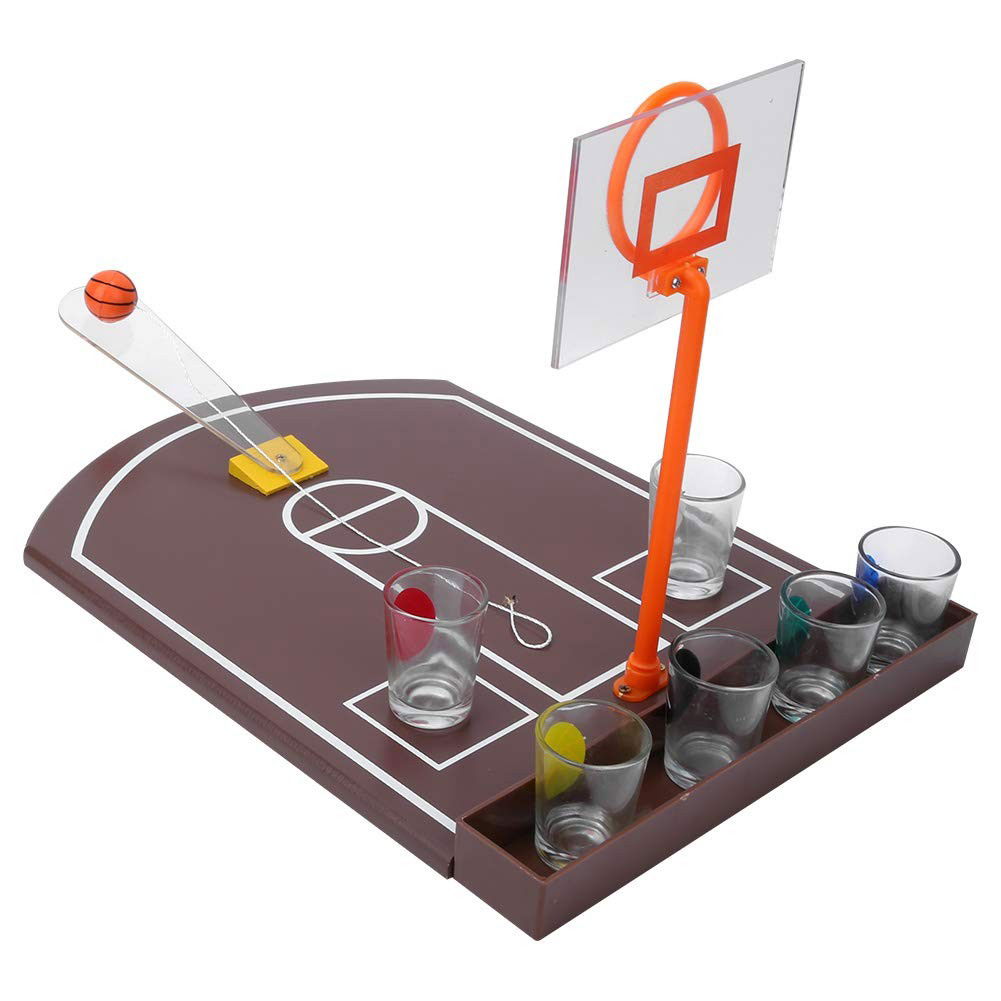 Joc de baut tip baschet Flippy, arunca mingea si accepta provocarea, pahare de shot din sticla, 30 x 22.5 x 24 cm, multicolor [3]