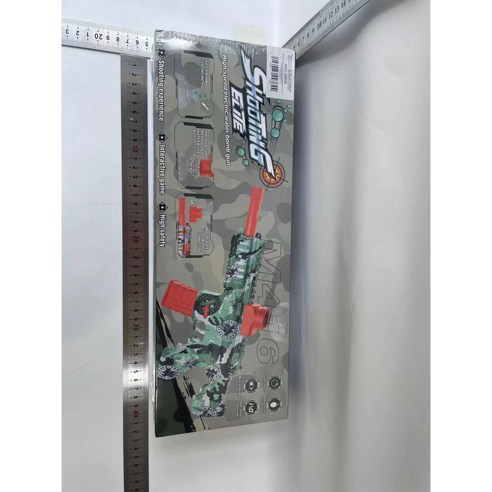 Mitraliera de jucarie electrica Flippy cu bile de hidrogen de gel, gun bluster, tragere in rafala, varsta peste 6 ani, ochelari de protectie, 5000 de bile incluse, cablu de incarcare, 27x37 cm, M416,  [3]