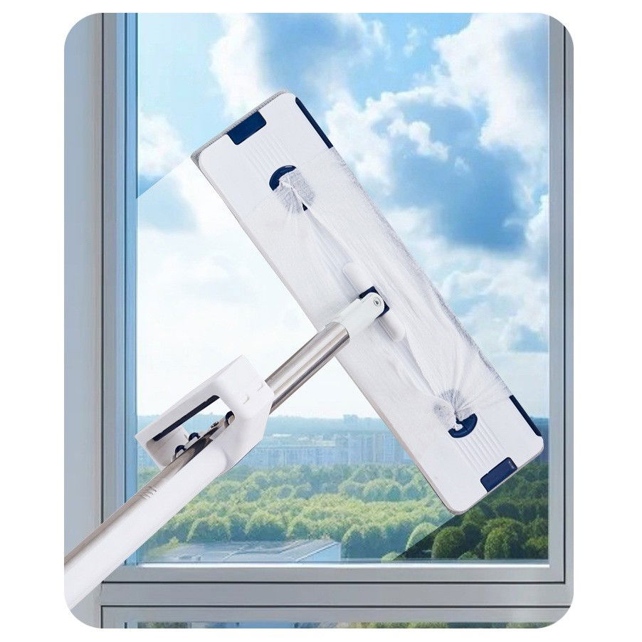 Mop Plat, Flippy, cu Galeata Pliabila, 2 Rezerve din Microfibra, 127 cm Tija Telescopica, Utilizare Umeda/Uscata, Recipient Lichid, Gri [5]