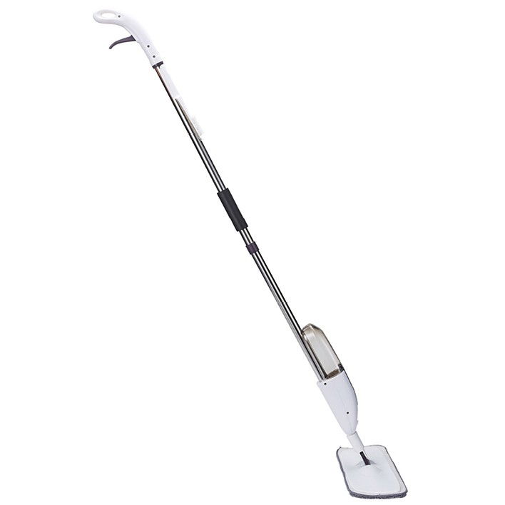 Maturi, Perii, Mopuri si Galeti - Mop plat, Flippy, cu pulverizator, pentru uz casnic, plastic, rezerva de mop din microfibra, 125x40 cm, Alb/Mov