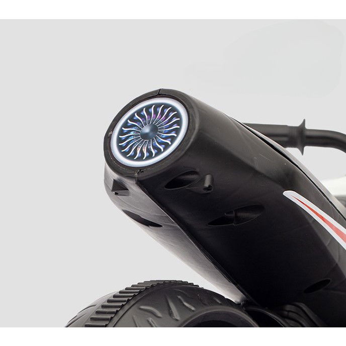 Motocicleta Electrica cu 2 Roti Mari si 2 Roti Ajutatoare, Flippy, Acumulator Incarcare, Anti-Rasturnare, Lumini, Muzica, Motor:380, Baterie 6V4.5, 41.5x70x34 cm, 4.5 Kg, 3 Ani+, Verde Negru [4]