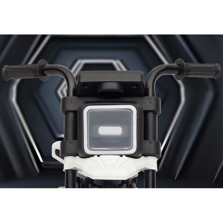 Motocicleta Electrica cu 2 Roti Mari si 2 Roti Ajutatoare, Flippy, Acumulator Incarcare, Anti-Rasturnare, Lumini, Muzica, Motor:380, Baterie 6V4.5, 41.5x70x34 cm, 4.5 Kg, 3 Ani+, Alb Negru [11]