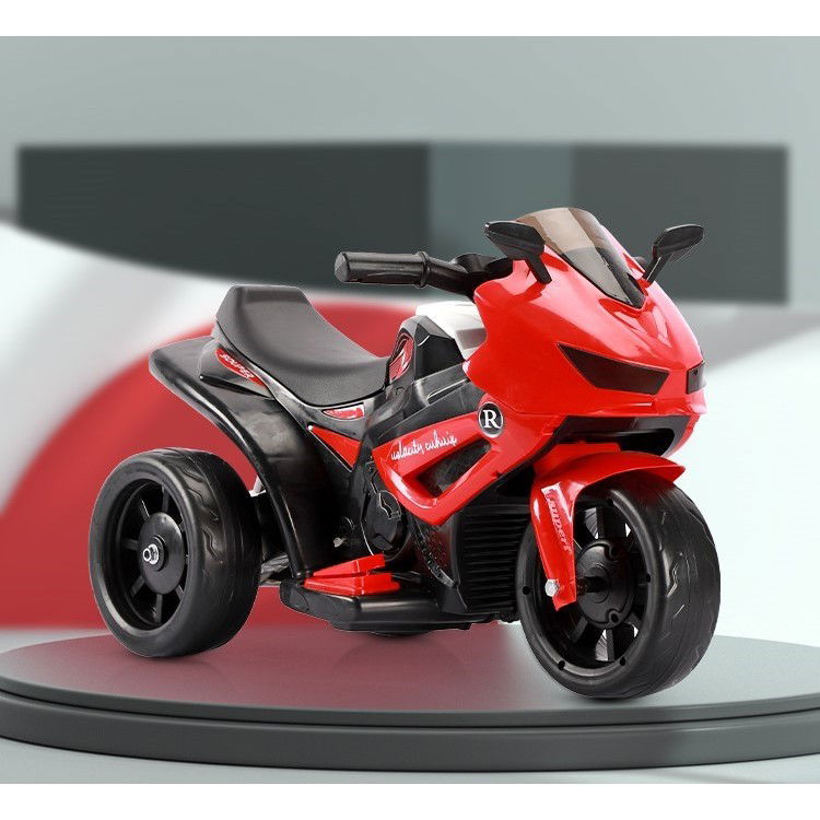 Motocicletă Electrică cu 3 Roti, Flippy, Acumulator Încarcare, Anti-Rasturnare, Lumini, Sunete, Off-Road, Baterie 6V 4.5Ah, 66x34x43cm, Rosu [8]