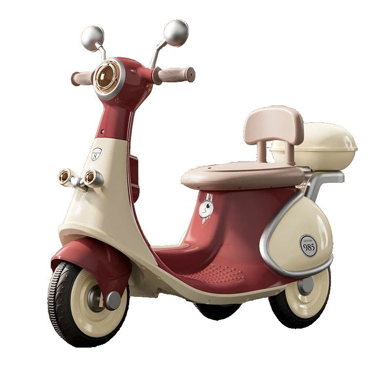 Masinute, Triciclete si Masinute Electrice - Motocicletă Electrică cu 3 Roti, Flippy, Acumulator Încarcare, Anti-Rasturnare, Lumini, Sunete, Baterie 6V 7Ah, Telecomanda, 95x67x36cm, Rosu