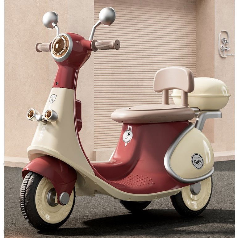 Motocicletă Electrică cu 3 Roti, Flippy, Acumulator Încarcare, Anti-Rasturnare, Lumini, Sunete, Baterie 6V 7Ah, Telecomanda, 95x67x36cm, Rosu [3]