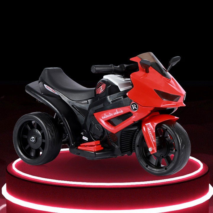 Masinute, Triciclete si Masinute Electrice - Motocicletă Electrică cu 3 Roti, Flippy, Acumulator Încarcare, Anti-Rasturnare, Lumini, Sunete, Off-Road, Baterie 6V 4.5Ah, 66x34x43cm, Rosu