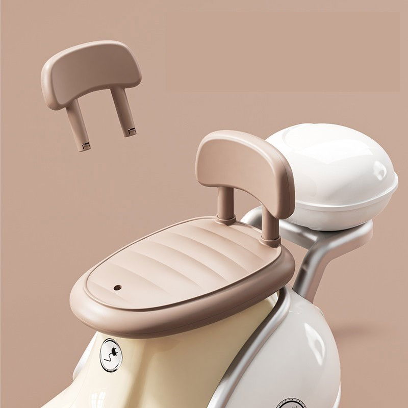 Motocicletă Electrică cu 3 Roti, Flippy, Acumulator Încarcare, Anti-Rasturnare, Lumini, Sunete, Baterie 6V 7Ah, Telecomanda, 95x67x36cm, Bej [3]