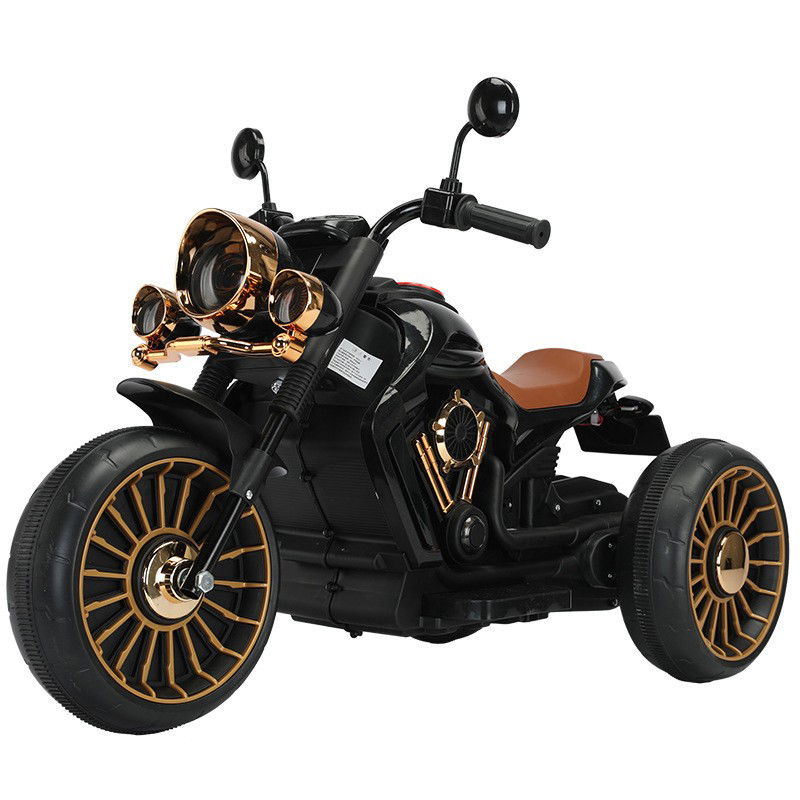 Masinute, Triciclete si Masinute Electrice - Tricicleta Electrica pentru Copii, Flippy, cu 2 Acumulatoare 380*2, 6V 4.5, Sistem Anti-Rasturnare, Sistem de Lumini si Sunet, 6-8 Ani, 93 x 48 x 63 cm, Negru