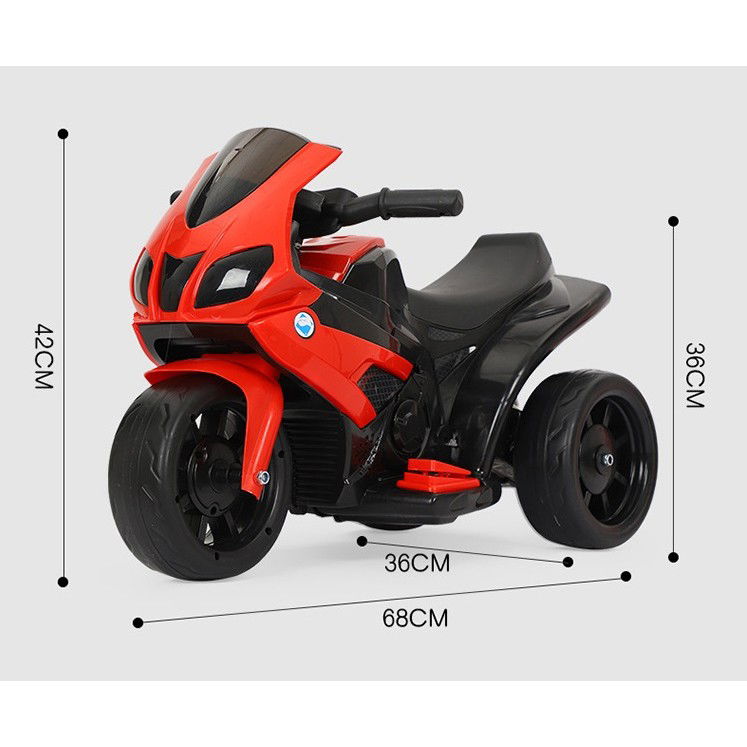 Masinute, Triciclete si Masinute Electrice - Motocicleta Electrica Flippy, cu Acumulator, cu Sistem Anti-Rasturnare, Sistem de Lumini si Sunet, 1-4 Ani, 42 x 68 x 36 cm, Rosu