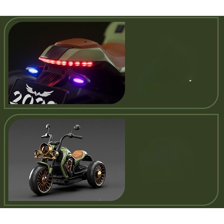 Motocicleta Electrica Flippy, cu Acumulator, Bluetooth, Sistem Anti-Rasturnare, Sistem de Lumini si Sunet, 1-8 Ani, 93 x 48 x 63 cm, Verde [10]