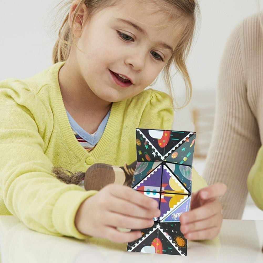 Jucarie Interactiva, Flippy, 3D Cub Rubik, Diferite Forme, Anti-stress, Tema Spatiu Cosmic, Multicolor [3]