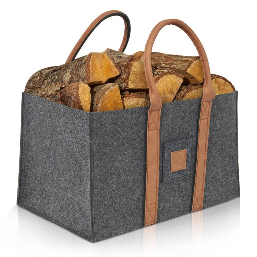 Pentru casa - Cos Multifunctional pentru Rufe, Cos Depozitare, Flippy, Gri Inchis, 50x34x32, Geanta Durabila pentru Lemne si Accesorii