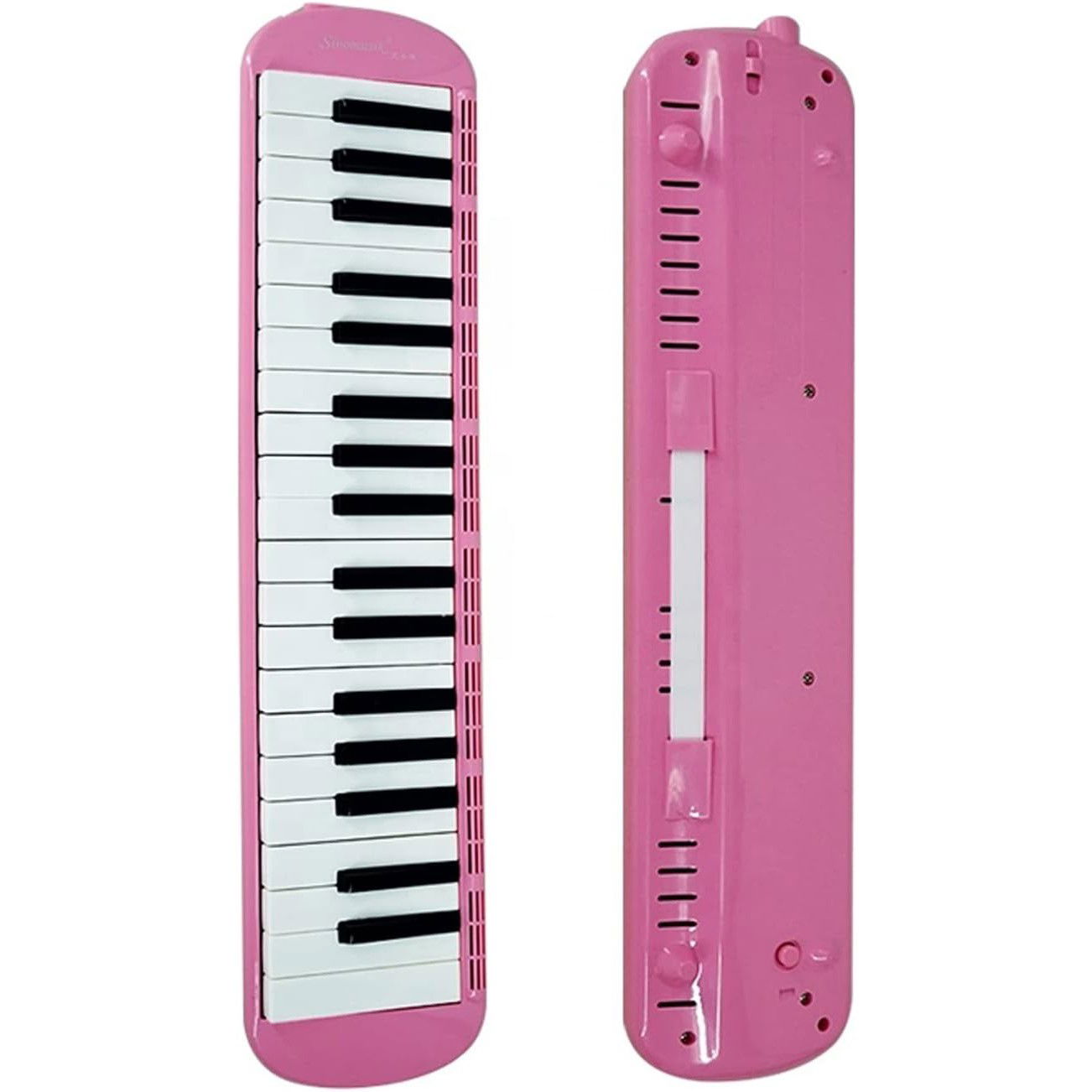 Muzicuta Melodica 32 Clape, Flippy, din ABS, pentru Incepatori, 45 x 13 x 7 cm, Include Husa si Suflator, Roz [3]