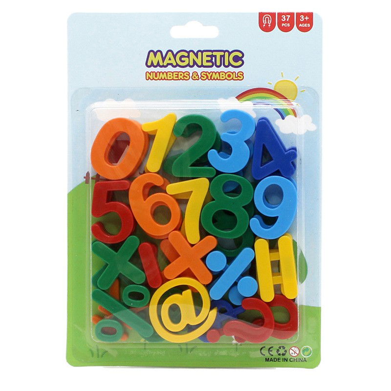 Jucarii educative - Set 37 Cifre si Simboluri, Flippy, Magnetice, pentru Frigider, din Plastic, +3 Ani, 13 x 18 x 14 cm, Multicolor