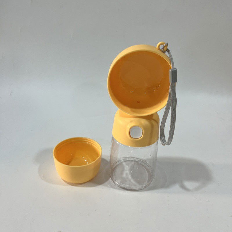 Articole pentru Animale - Sticla Animale, Flippy, Portabila, pentru Hrana si Apa, din ABS, 400 ml/182 ml, 25.5 x 8 x 9 cm, Galben