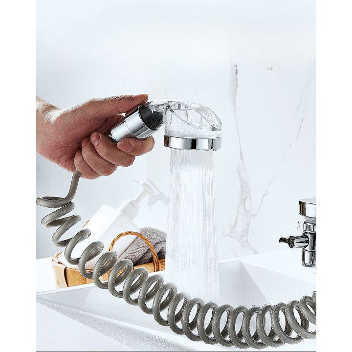 Set Extensie de Dus, Flippy, pentru Baterie Baie sau Bucatarie, 4 Piese, Filtru de Ioni Negativi, Furtun Flexibil de 1.5 Metri, Argintiu [9]