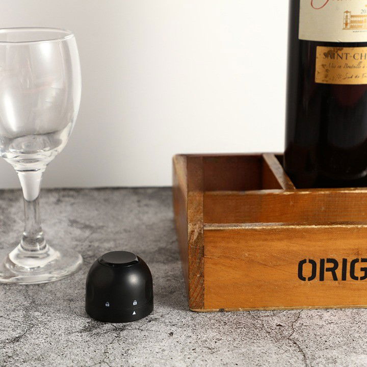 Capac de Etansare a Sticlei de Sampanie, Flippy, Rotativ, On-Off, Silicon, Reutilizabil, Usor de Depozitat si Folosit, 3.9 x 3.9 x 3.3 cm, Negru [3]