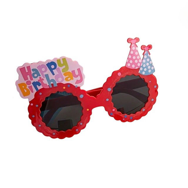 Petrecere - Ochelari Decorativi, Flippy, pentru Petrecere, din ABS, Unisex, Model Happy Birthday, 13.5 x 8.5 cm, Rosu