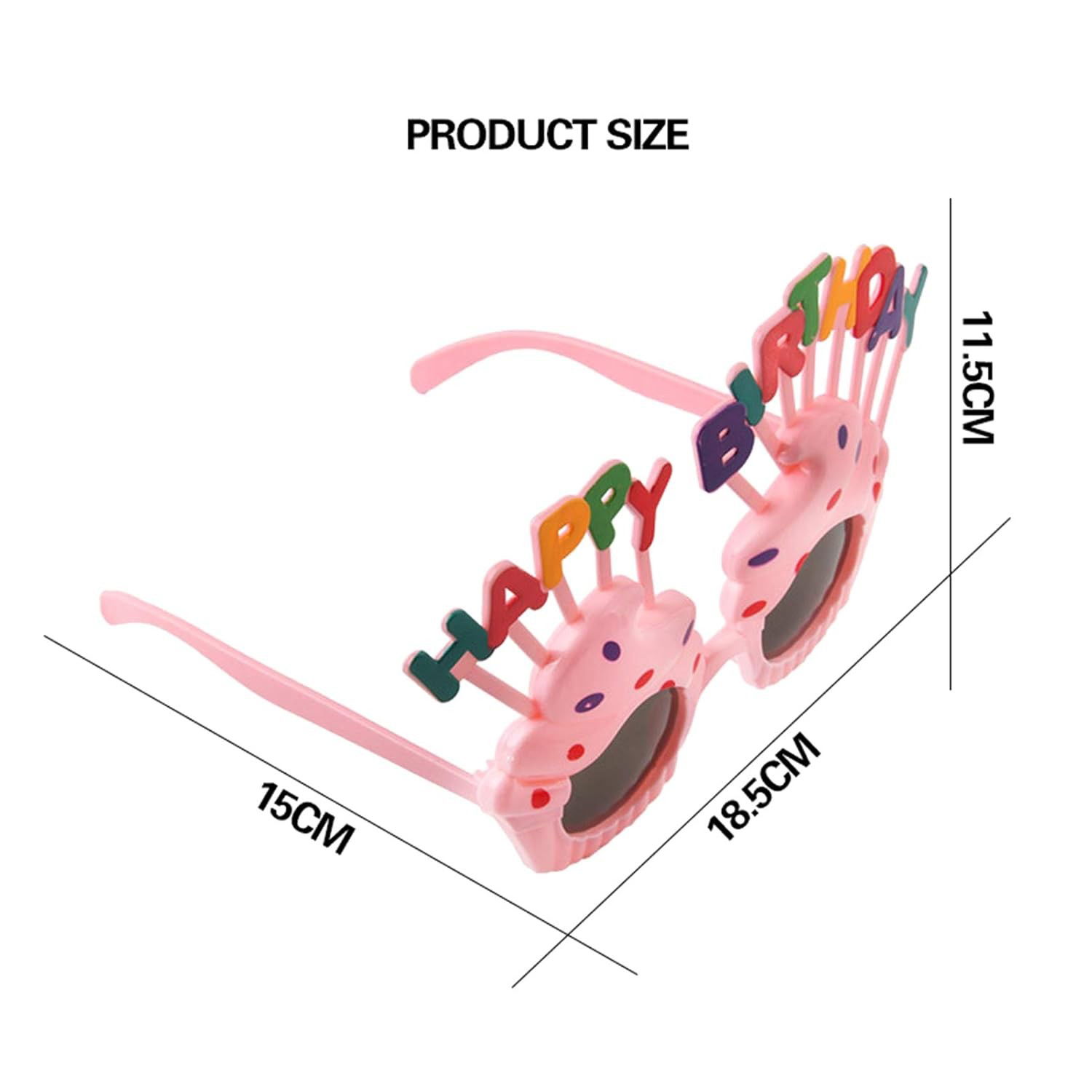 Ochelari Happy Birthday, Flippy, Tematica Aniversare, Protectie Soare, din Plastic, Model Prajiturele, 18.5x11.5 cm, Roz [7]