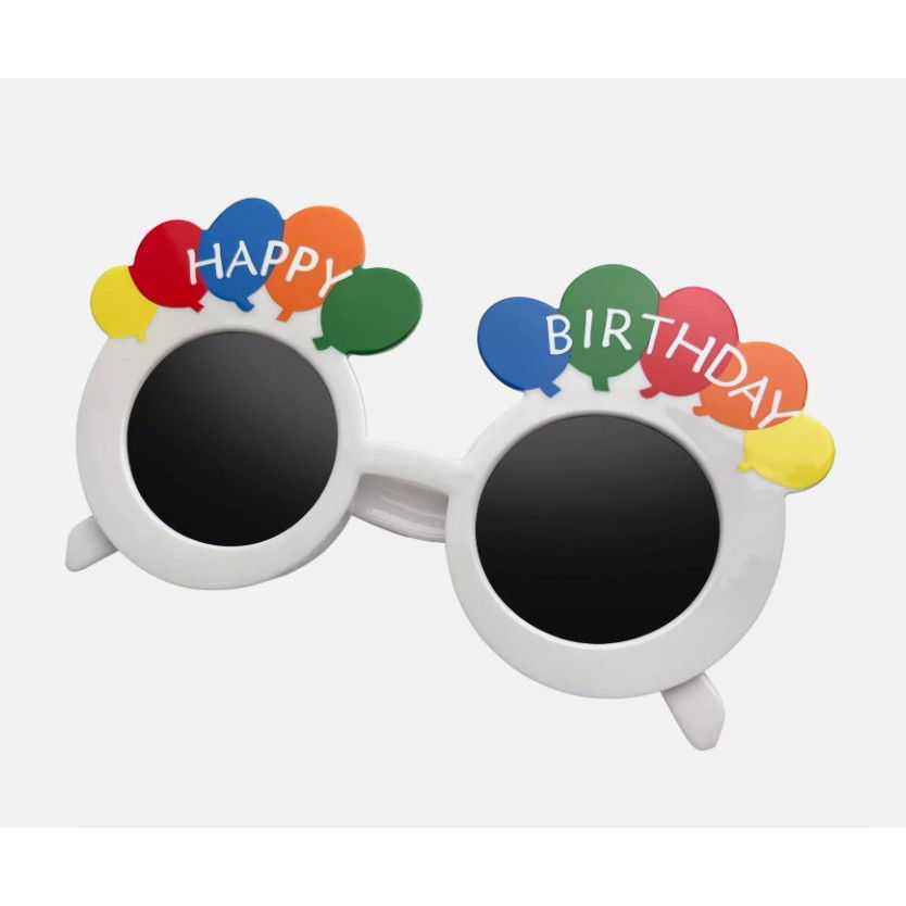 Ochelari Rotunzi Happy Birthday, Flippy, Tematica Aniversare, Protectie Soare, din Plastic, 18.5x11.5 cm, Alb [4]