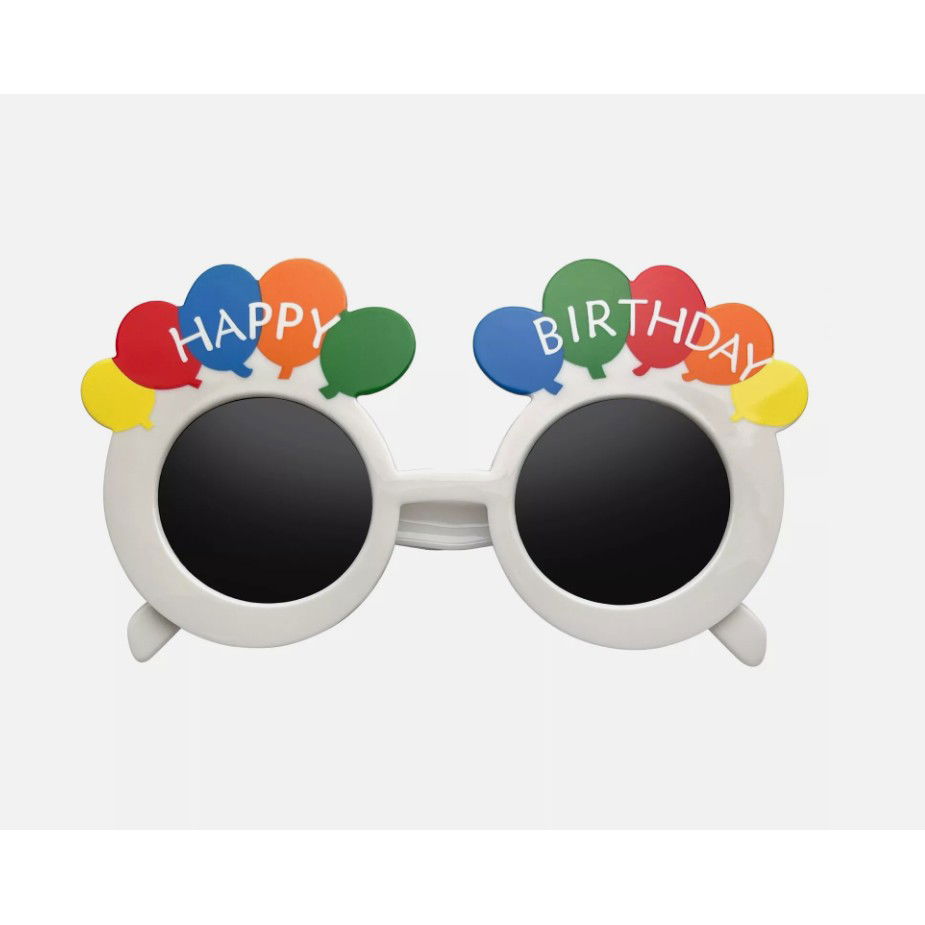 Ochelari Rotunzi Happy Birthday, Flippy, Tematica Aniversare, Protectie Soare, din Plastic, 18.5x11.5 cm, Alb [3]
