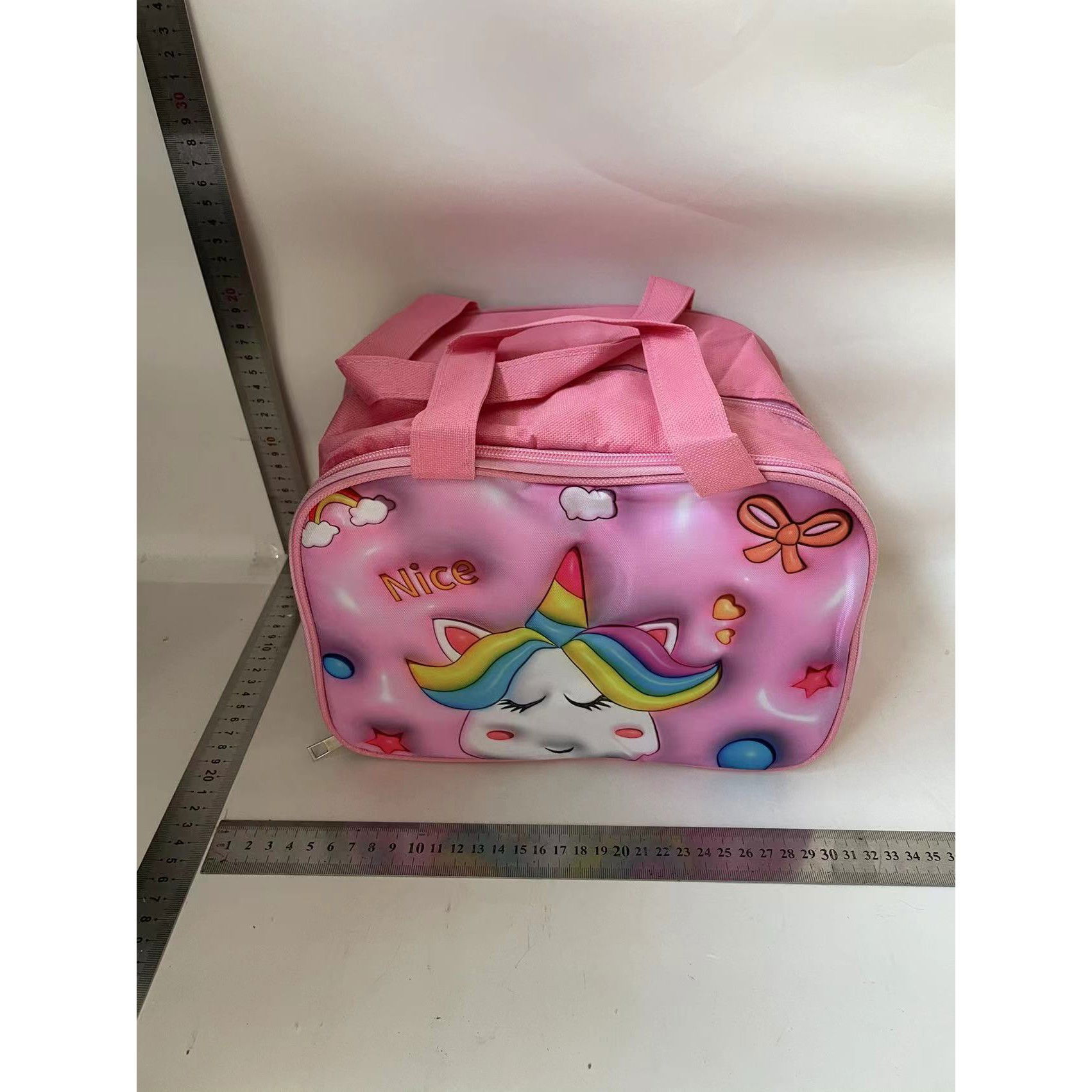 Pentru casa - Geantă Frigorifică, Flippy, cu Desene Animat 3D, Portabilă pentru Copii, de Prânz, din Pânză Oxford, 27.5x18x20 cm, Model Unicorn, Roz