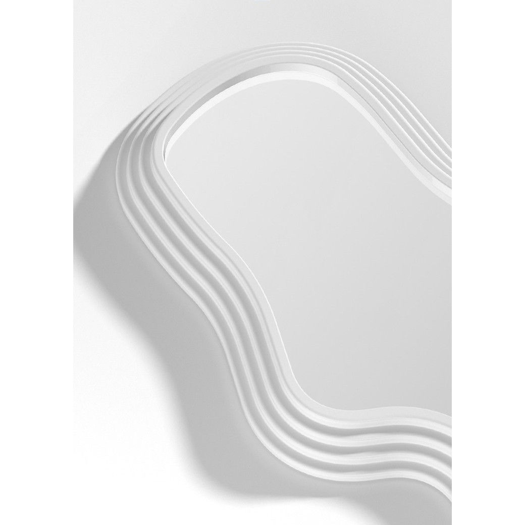 Oglinda de Perete, Flippy, Decorativa, pentru Baie, Dormitor, Sufragerie, Model Minimalist, Forma Asimetrica, 40.3x26 cm, Alb [3]