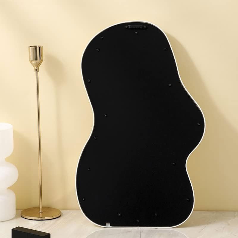 Oglinda de Perete, Flippy, Decorativa, pentru Baie, Dormitor, Sufragerie, Model Minimalist, Forma Asimetrica, 40.3x26 cm, Alb [9]