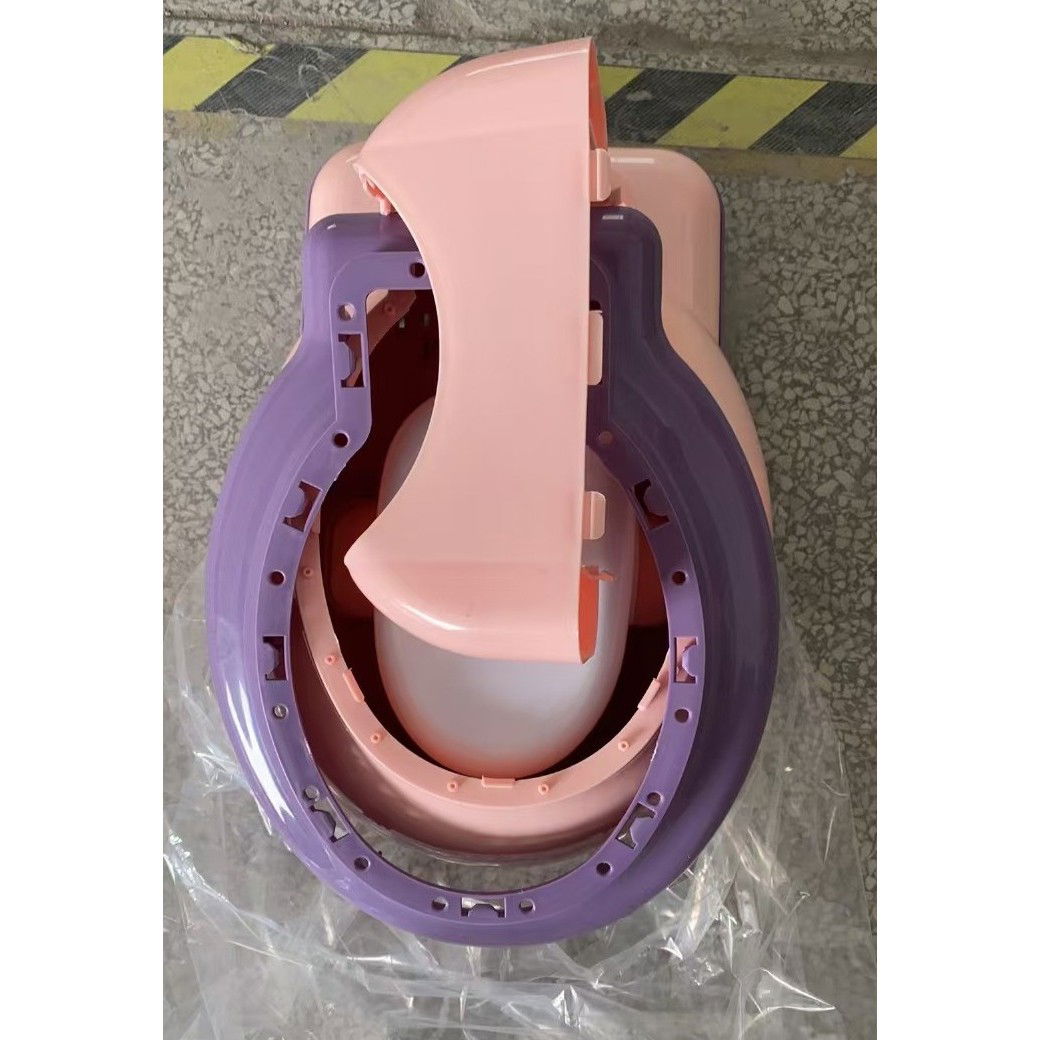 Olita Bebelusi, Flippy, pentru Copii 1 - 8 Ani, Model Toaleta Adulti, Colac Moale PVC, Compartiment Detasabil, Cutie Depozitare Hartie, 34 x 32 x 19 cm, Roz/Mov [7]