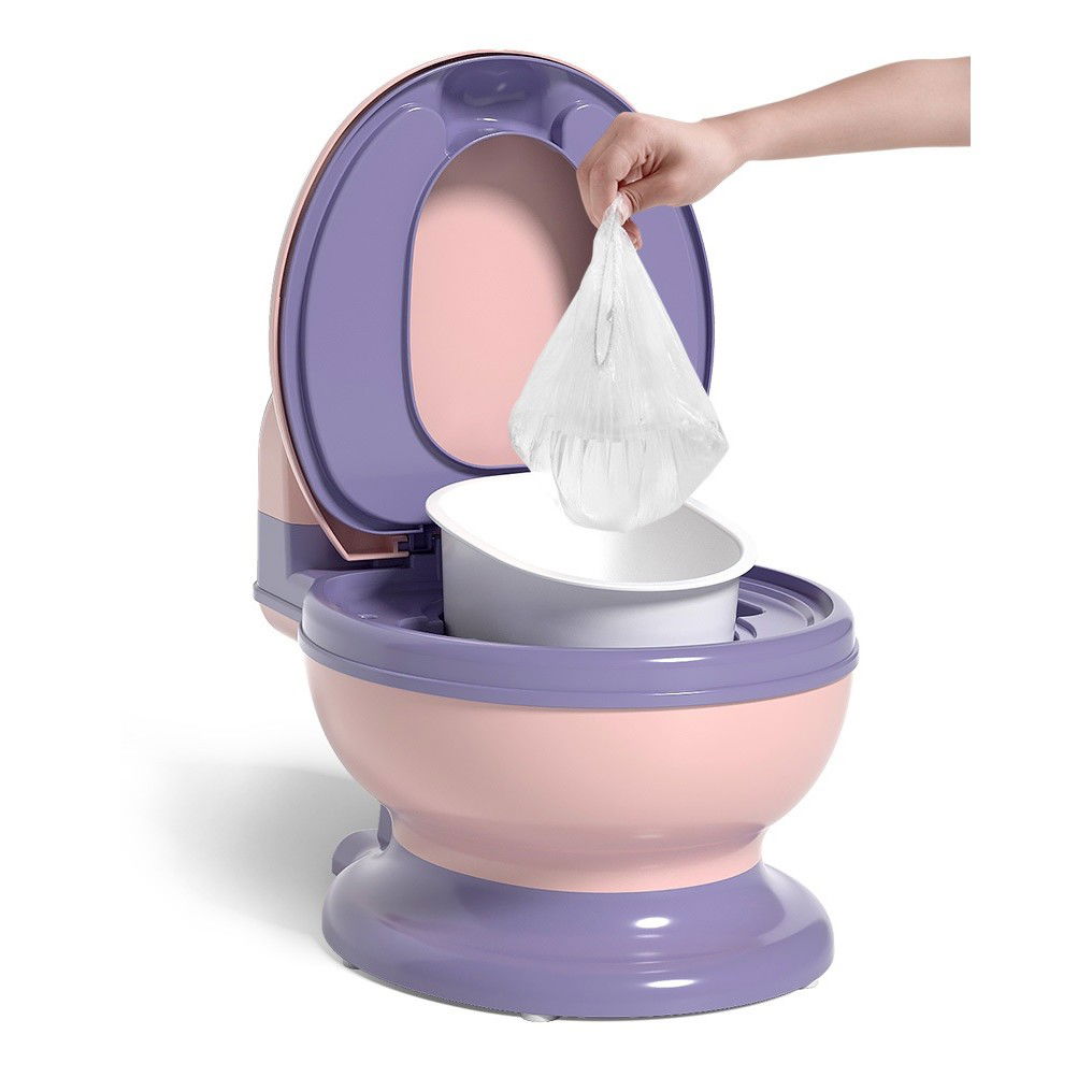 Olita Bebelusi, Flippy, pentru Copii 1 - 8 Ani, Model Toaleta Adulti, Colac Moale PVC, Compartiment Detasabil, Cutie Depozitare Hartie, 34 x 32 x 19 cm, Roz/Mov [5]