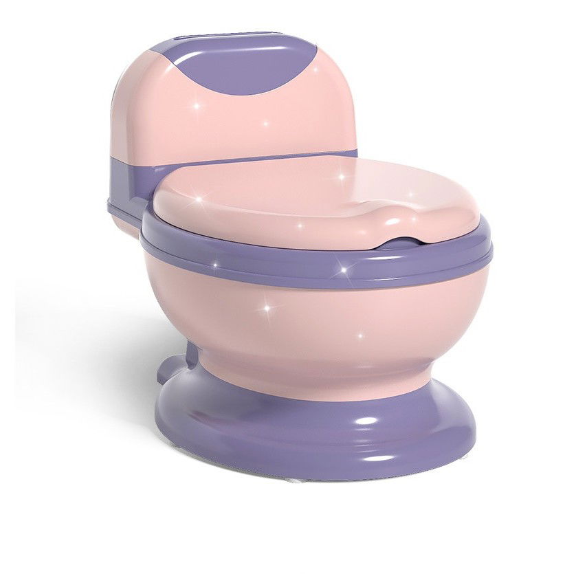 Pentru casa - Olita Bebelusi, Flippy, pentru Copii 1 - 8 Ani, Model Toaleta Adulti, Colac Moale PVC, Compartiment Detasabil, Cutie Depozitare Hartie, 34 x 32 x 19 cm, Roz/Mov