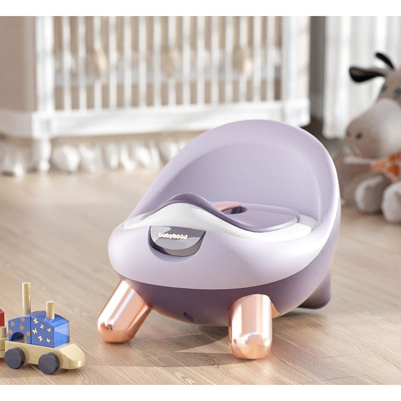 Olita pentru Copii, Flippy, +1an, Portabila, cu Capac, Model Prietenos, Non-Toxic, Compartiment Detasabil, cu 4 Picioare, Usor de Curatat, Mov Gold [5]